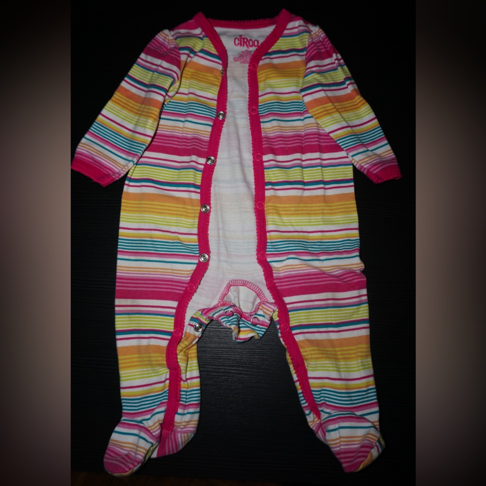 Ciroo Striped Baby Onesie - Pink, Yellow, Blue